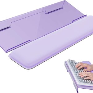 Computer Keyboard Stand for Desktop, Keyboard Wrist Rest Holder Stand for Easy Typing with Wrist Pad for Office Desk, Home, School(Purple)