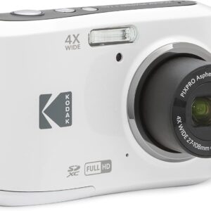KODAK PIXPRO Friendly Zoom FZ45-WH 16MP Digital Camera with 4X Optical Zoom 27mm Wide Angle and 2.7″ LCD Screen (White)