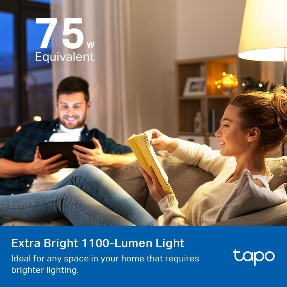 TP-Link Tapo Smart Light Bulbs, 1100 Lumens High Brightness (75W Equivalent), Matter-Certified, 16M Colors WiFi Light Bulb, Dimmable, Works w/Siri, Alexa & Google Home, A19 E26, Tapo L535E(2-Pack) - Image 3