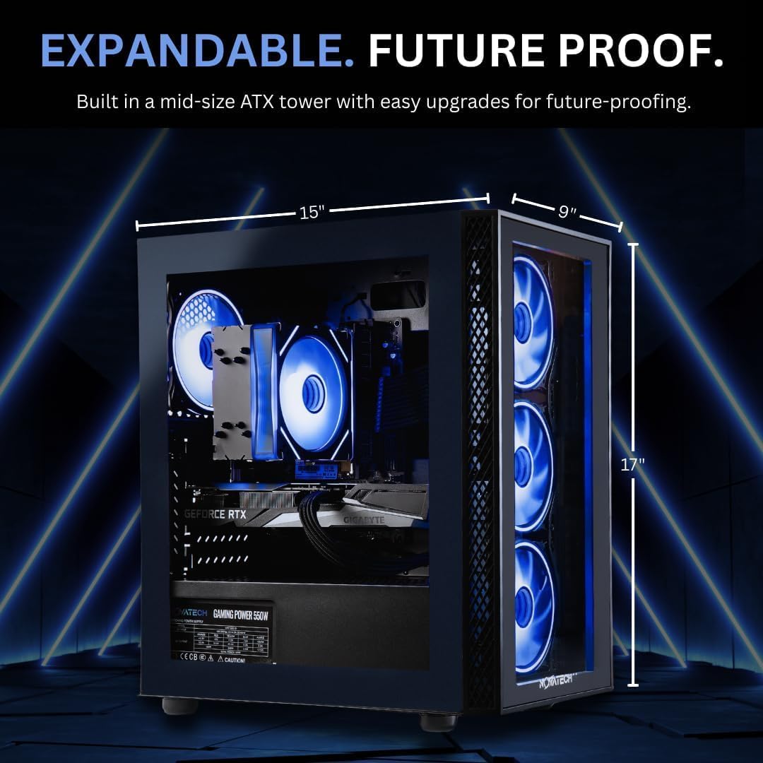 NOVATECH Phantom 2 - Prebuilt Gaming PC Desktop Computer - RTX 3050 - i7 Xeon 3.5GHz - 16GB RAM - 512GB M.2 SSD WiFi/BT, Win 11 Pro - Gaming Computer Tower, Pre Built PC Gaming - 1 Year Warranty - Image 7