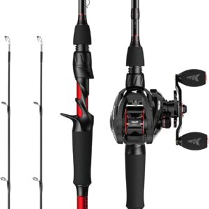 KastKing Royale Legend II Twin Tip Fishing Rod and Reel Combos, Spinning & Casting Combo, IM6 Graphite 2Pc Blanks, Extra Backup Tip Section, Stainless-Steel Guides, KastFlex Technology, EVA Handles