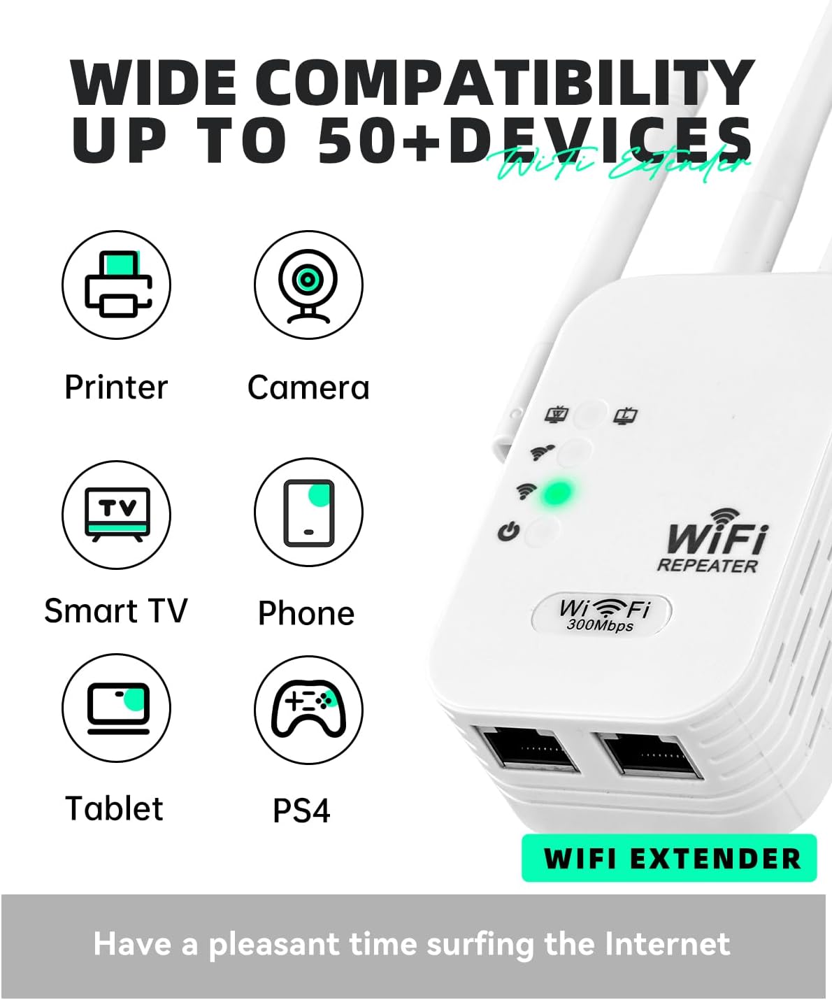 2025 WiFi Extenders Signal Booster for Home Long Range Up to 9800 sq. ft & 40 Devices, WiFi Extender Signal Booster, Quick Setup-Medium, Internet Repeater, WiFi Extender - Image 4
