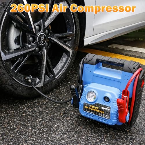 acetek Jump Starter,1600 Peak Amp 12 Volt Jump Starter with Air Compressor, Auto Lead-Acid Battery Booster (Up to 6L Gas or 6L Diesel Engine) with LED Light & USB Output - Image 3