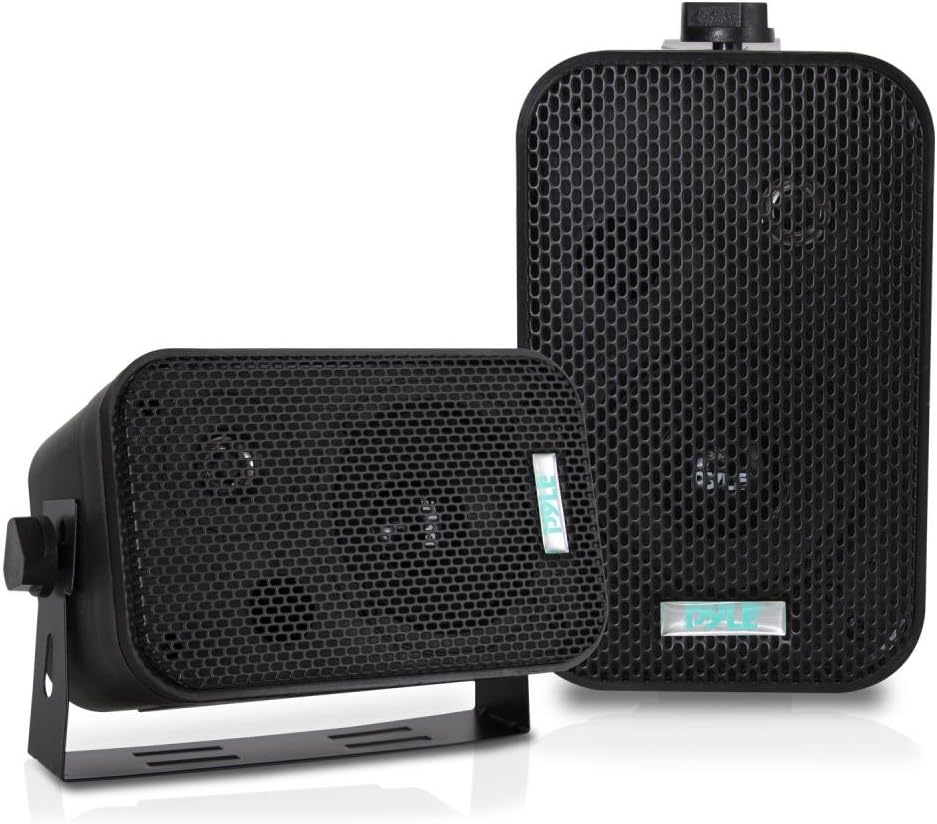 Pyle 3000W Bluetooth USB Home Theater Preamp AM/FM Stereo Receiver System with 2 Wireless Mics - Bundle Combo with 4x 3.5" 300W Indoor/Outdoor Black Waterproof Speakers, 16 Gauge 50 Feet Speaker Wire - Image 3