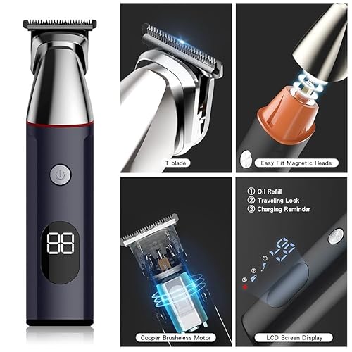 WCWZUXCY Pro Hair Clipper Electric Beard Trfor Men Grooming Kit Face Body TrRechargeable Nose Ear Shaver Wet & Dry - Image 4
