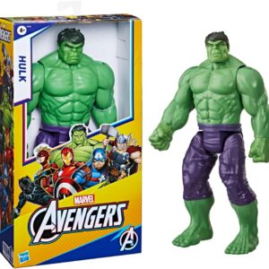 Avengers Marvel Titan Hero Series Blast Gear Deluxe Hulk Action Figure, 12-Inch Toy, Inspired by Marvel Comics, for Kids Ages 4 and Up , Green