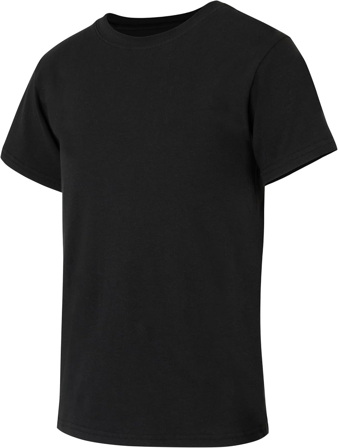 Hanes Boys Originals Crewneck Undershirts Pack, Stretch Cotton, Black & Assorted, 5-Pack - Image 2