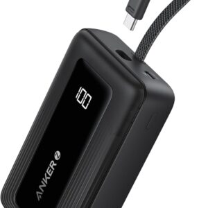 Anker Power Bank (20K, 30W, Built-in USB-C Cable) B2C – UN Black Iteration 1