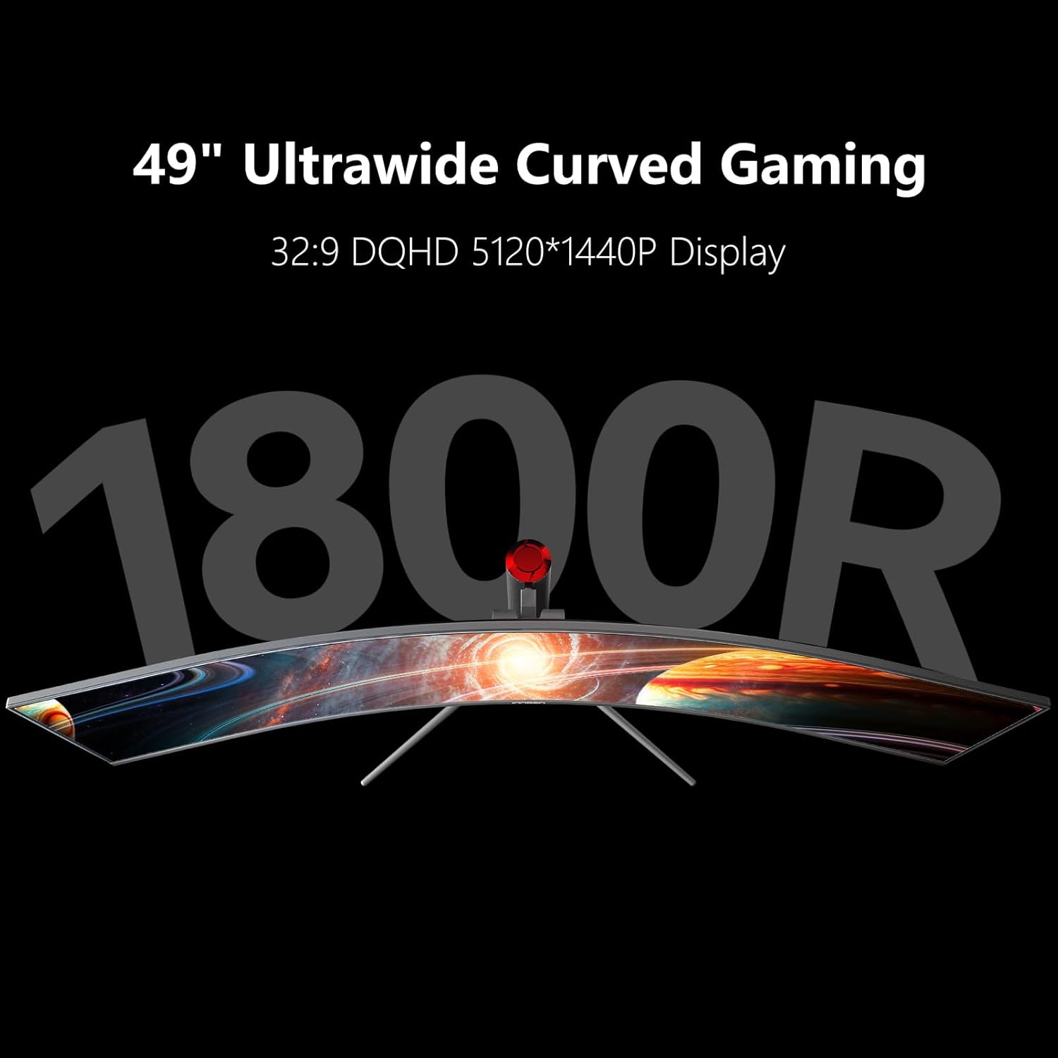 INNOCN 49" Curved Monitor Ultrawide Gaming 5K2K 120Hz 32:9 QHD 5120 x 1440P Computer Monitor, R1800, 99% sRGB, HDR400, USB Type C, DisplayPort, HDMI, Built-in Speakers, Height/Tilt Adjustable - 49C1R - Image 3