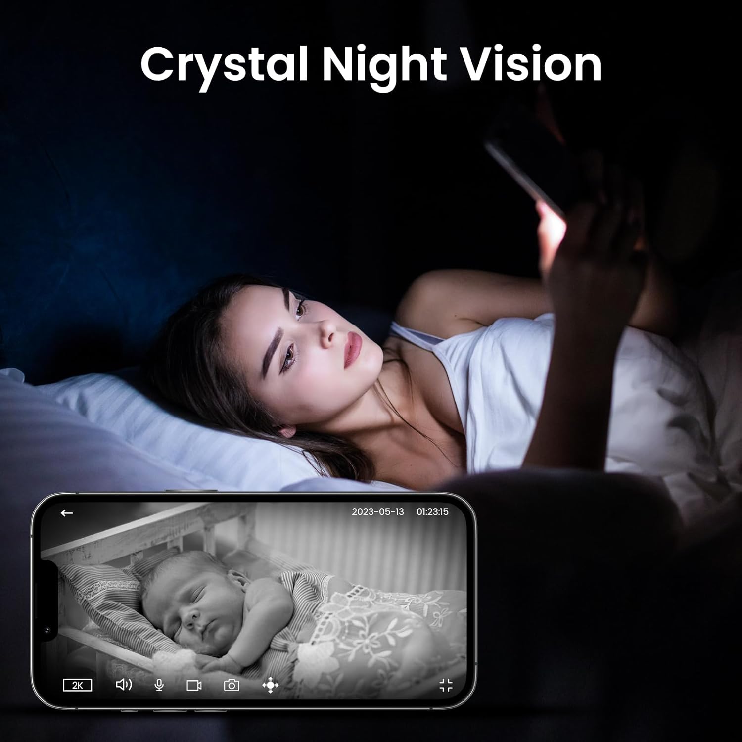 Cinnado Security Camera Indoor-2K 360° WiFi Cameras for Home Security,Pet/Dog/Baby Camera with Phone app, 2-Way Audio, Night Vision, 24/7 SD Card Storage, Works with Alexa & Google Home (2.4Ghz)-D1 - Image 4