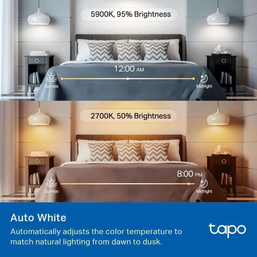 TP-Link Tapo Smart Light Bulbs, 1100 Lumens High Brightness (75W Equivalent), Matter-Certified, 16M Colors WiFi Light Bulb, Dimmable, Works w/Siri, Alexa & Google Home, A19 E26, Tapo L535E(2-Pack) - Image 8