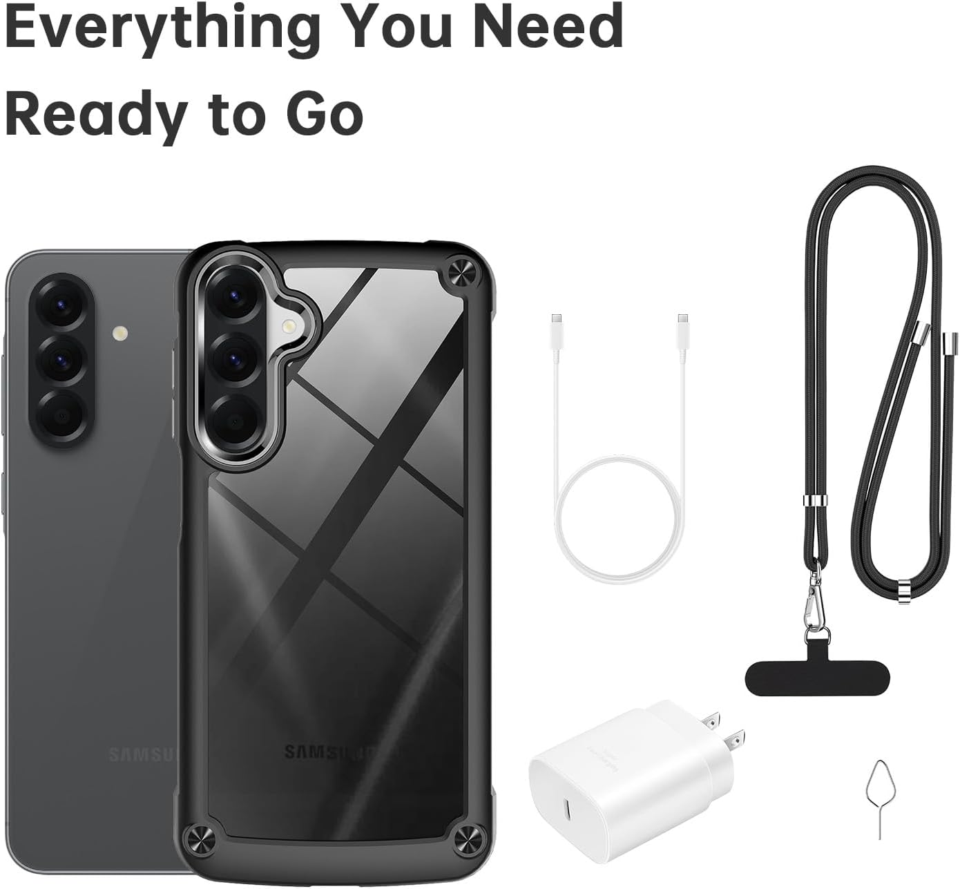 Samsung Galaxy A56 5G Unlocked Smartphone, 12GB RAM 256GB Storage, Android 15 Phone, 6.7" AMOLED, Quad Camera, 24Hr Battery, 2025 International Model, Graphite, Bundle 25W Fast Charger, Case & Lanyard - Image 7