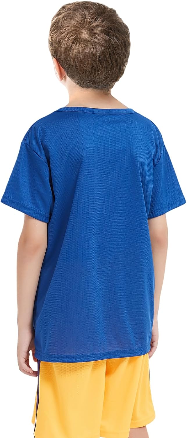 8 Pack Boys Kids Youth Mesh Athletic Quick Dry T Shirts Short Sleeve Moisture Wicking Tee Shirts Active Tops (Age 4-18) - Image 5