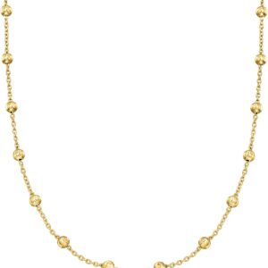 Ross-Simons Italian 18kt Gold Over Sterling Moon-Cut Bead Station Necklace