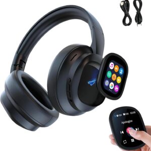 2026 New Headphones with Detachable Screen, Ai Translation Wireless Headphones with Touch Screen, Real-Time 115 Language Translator, Bluetooth 6.0, Remote Photography (Black-1pcs)