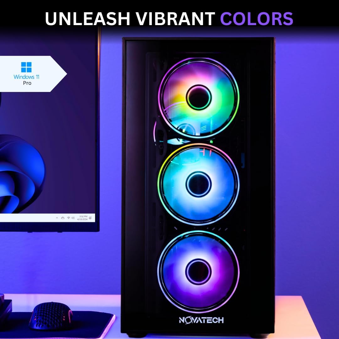 NOVATECH Phantom - Prebuilt Gaming PC Desktop Computer - RTX 3050 - Intel i7 Xeon 3.5GHz - 16GB RAM - 512GB M.2 SSD WiFi/BT, Win 11 Pro - Gaming Computer Tower, Pre Built PC Gaming - 1 Year Warranty - Image 7