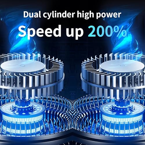 Tire Inflator Portable Air Compressor, 2X Faster Inflation Cordless Air Compressor, 20000mAh & 180PSI & Dual Cylinder, Electric Air Pump for Heavy-duty Vehicles, Car, Motorcycle, Bike, Ball (P235-02) - Image 3