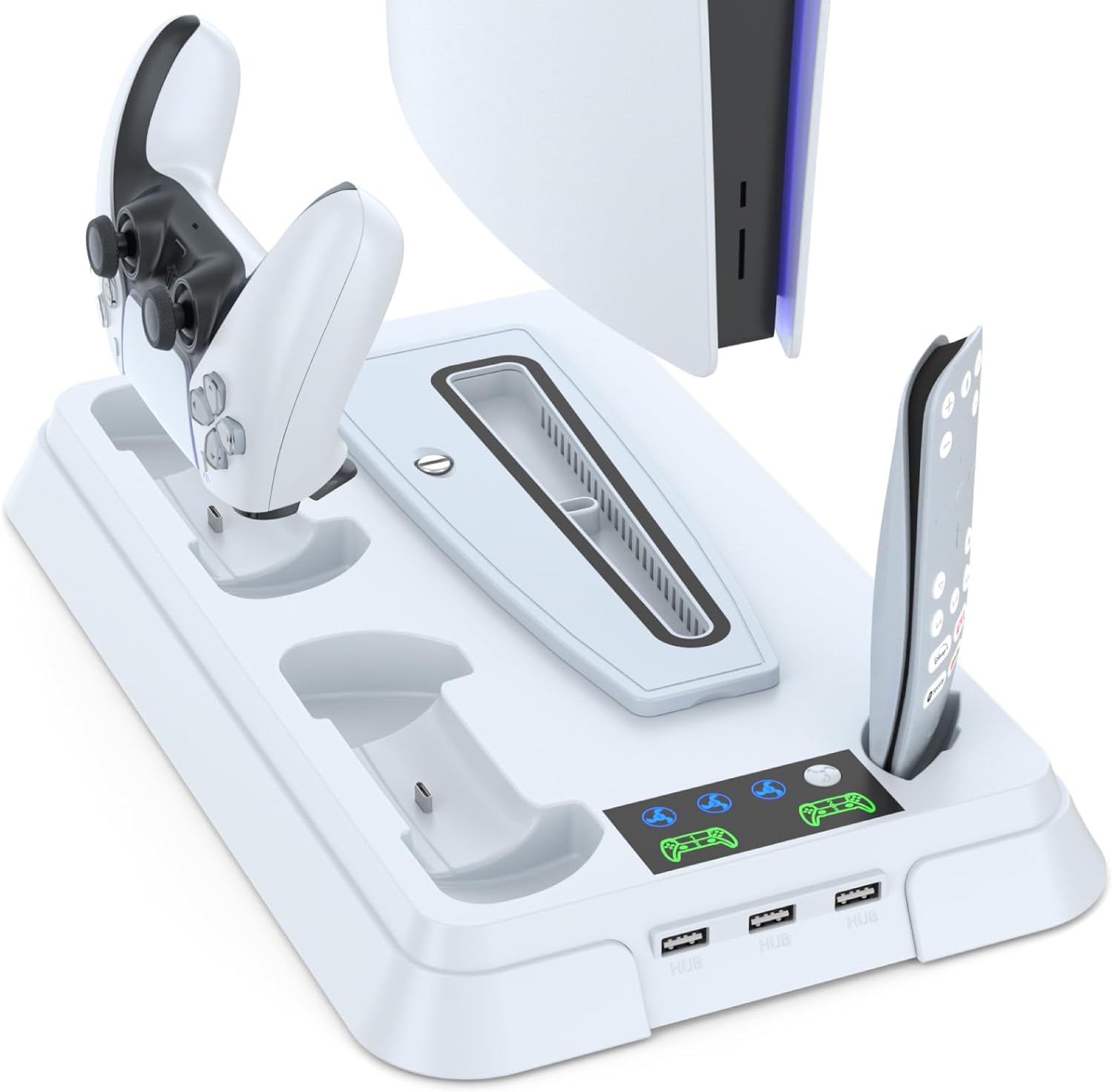 Lictin Cooling Station and Console Stand for PS5/Pro/Slim, Controller Charging Station for PlayStation 5 Console, PS 5 Stand with Controller Charger for Disc & Digital, PS5 Holder with Cooling Fan - Image 9