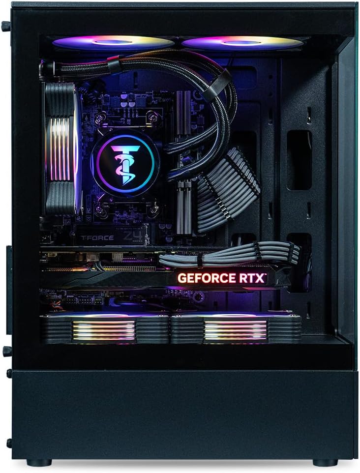ViprTech Stryker 4.0 Liquid-Cooled PC - AMD Ryzen 7 (4.4GHz Turbo), RTX 5060 8GB, 16GB DDR4 3200, 1TB NVMe SSD, 700W PSU, WiFi BT, Win 11 Pro, RGB, Gaming Desktop Computer Prebuilt, Black - Image 3