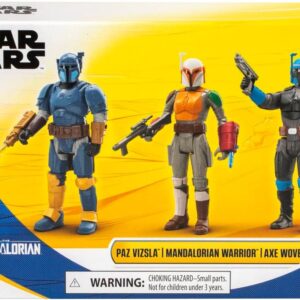 STAR WARS Epic Hero Series Unite The Clans Pack, Paz Vizsla, Mandalorian Warrior, Axe Woves 4-Inch Action Figures, Toys for 4 Year Old Boys & Girls (Amazon Exclusive)