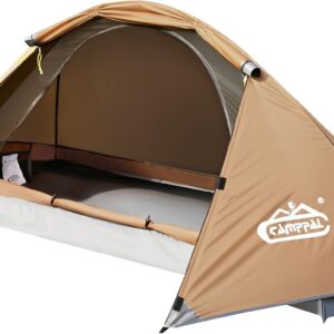 camppal 1 Person Tent for Camping Hiking Mountain Hunting Backpacking Tents 4 Season Resistance to Windproof Rainproof and Waterproof