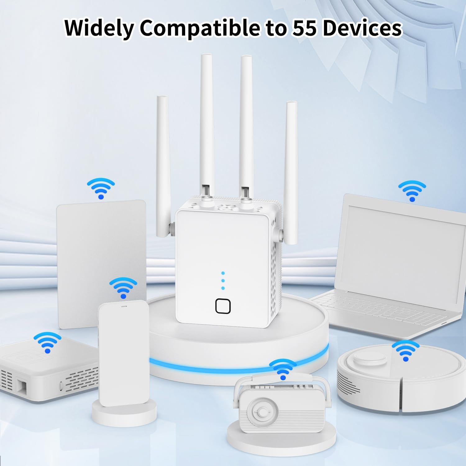 WiFi Extender, 2024 Fastest WiFi Booster 1200Mbps Dual Band (5GHz/2.4GHz) WiFi Extenders Signal Booster for Home, WiFi Repeater with Ethernet Port Covers up to 10000sq. ft and 55 Devices - Image 4