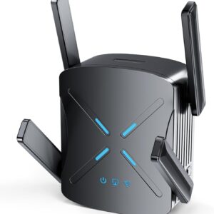 2026 WiFi Extender, New Gen Wi-Fi 6 Signal Booster Range up to 18,888 sq.ft for Home, Dual-Band Internet Extender WiFi Booster w/Gigabit Ethernet Port, Wireless Router Repeater 1-Tap Setup