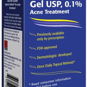 TARO Adapalene 0.1% USP Gel, Paraben Free, Retinoid Acne-Prone Facial Treatment for Sensitive Skin, Prescription Strenght (0.5)