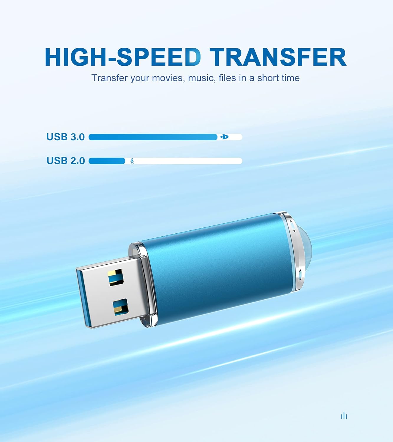 TOPESEL 128GB USB 3.0 Flash Drive, High Speed Thumb Drive USB Flash Drive USB Memory Stick for Data Storage (Blue) - Image 2
