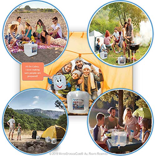 WaterStorageCube BPA-Free Collapsible Water Container with Spigot, Camping Water Storage Carrier Jug for Outdoors Hiking Backpack & Survival Kit, Foldable Portable Water Canteen (8-Pack) - Image 4
