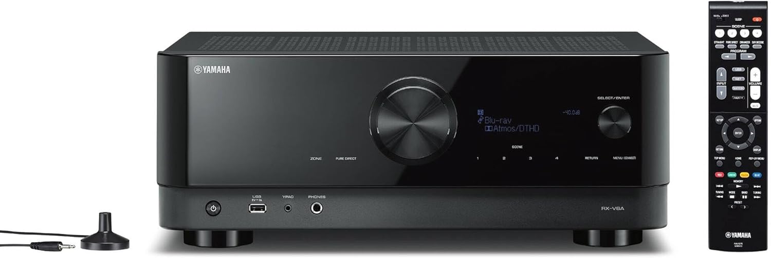 Yamaha RX-V6A 7.2-Channel Surround Sound Network AV Receiver with MusicCast Built-in Wi-Fi and Bluetooth Streaming Home Theater System Bundle with Accessories - Image 3