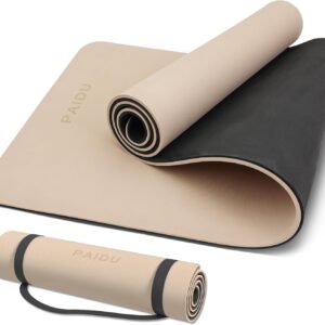 Yoga Mat Non Slip Anti-tear,extra thick-2/5 inch（10MM）High Resiliency Professional POE Yoga Mats for Women Men Kids,72″x24″inch,Workout, Yoga, Pilates and Floor Exercise, with Carrier Strap