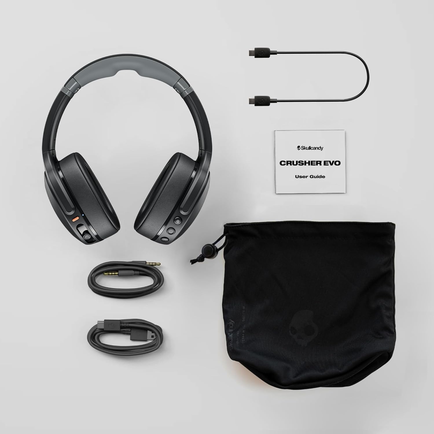 Skullcandy Crusher Evo Wireless Bluetooth Headphones with Extra USB-C Charging Cable, Multi-Sensory Bass, Noise Isolating Over-Ear Fit, 40 Hours Battery, Microphone for iPhone Android - True Black - Image 6