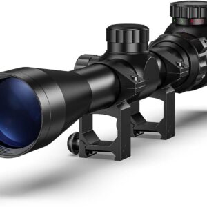CVLIFE 3-9×40 Rifle Scope, Red & Green Illuminated Optical Riflescope, 1 inch Tube Scope for Hunting with Mounts