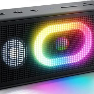 OHAYO Bluetooth Speaker, Portable Wireless, IPX6 Waterproof, 16W HD Sound, 24H Playtime, TWS Pairing, LED Lights, Speakers for Home/Outdoors/Travel, Birthday Gifts, Stocking Stuffers, Black, Small