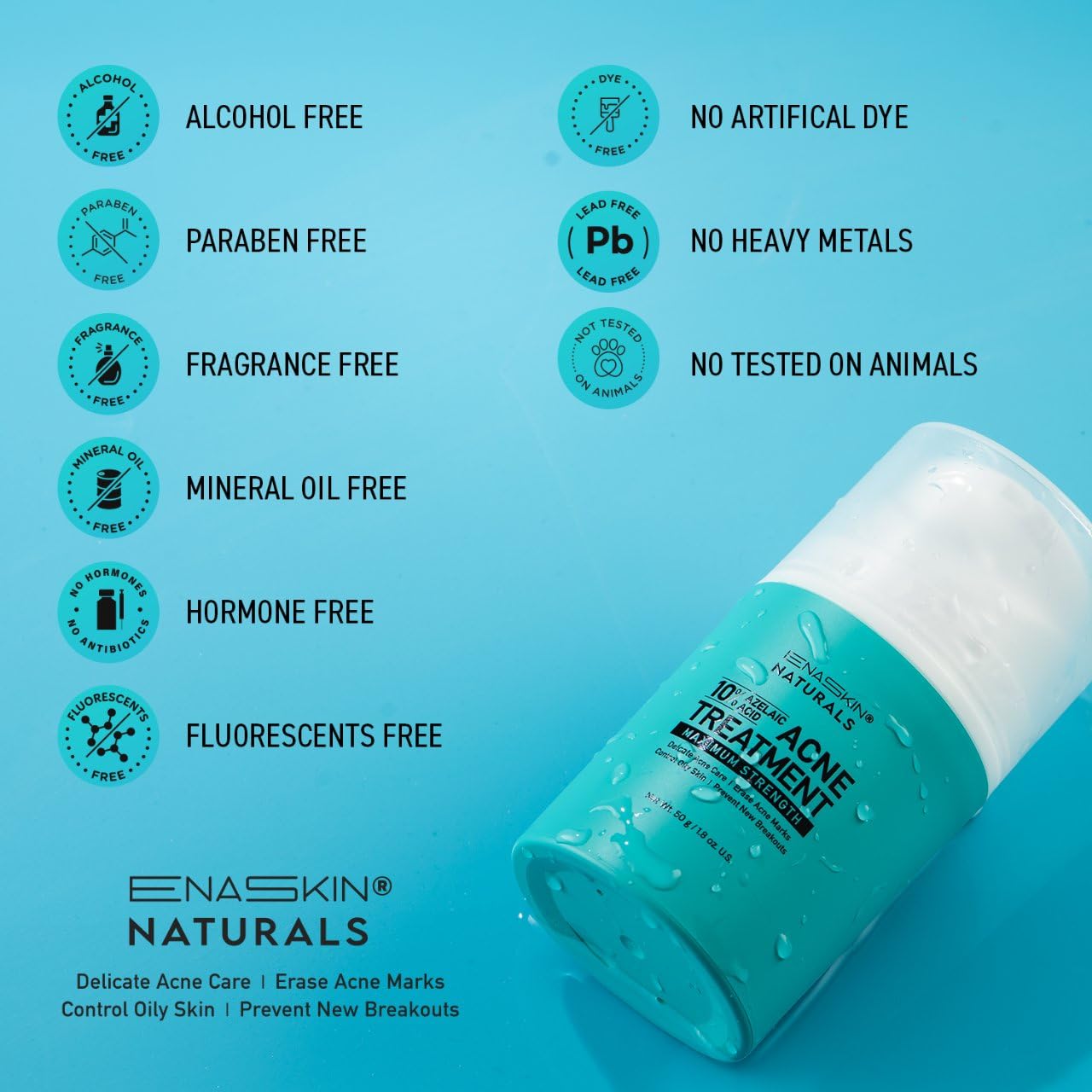 Acne Pimple Spot Treatment Cream: Cystic Hormonal Breakouts Control for Face & Back - 2% Salicylic Acid, Fast Redness Relief, Fades Blemishes & Post-Acne Marks, Teens-Adults, 1.8 oz - Image 7