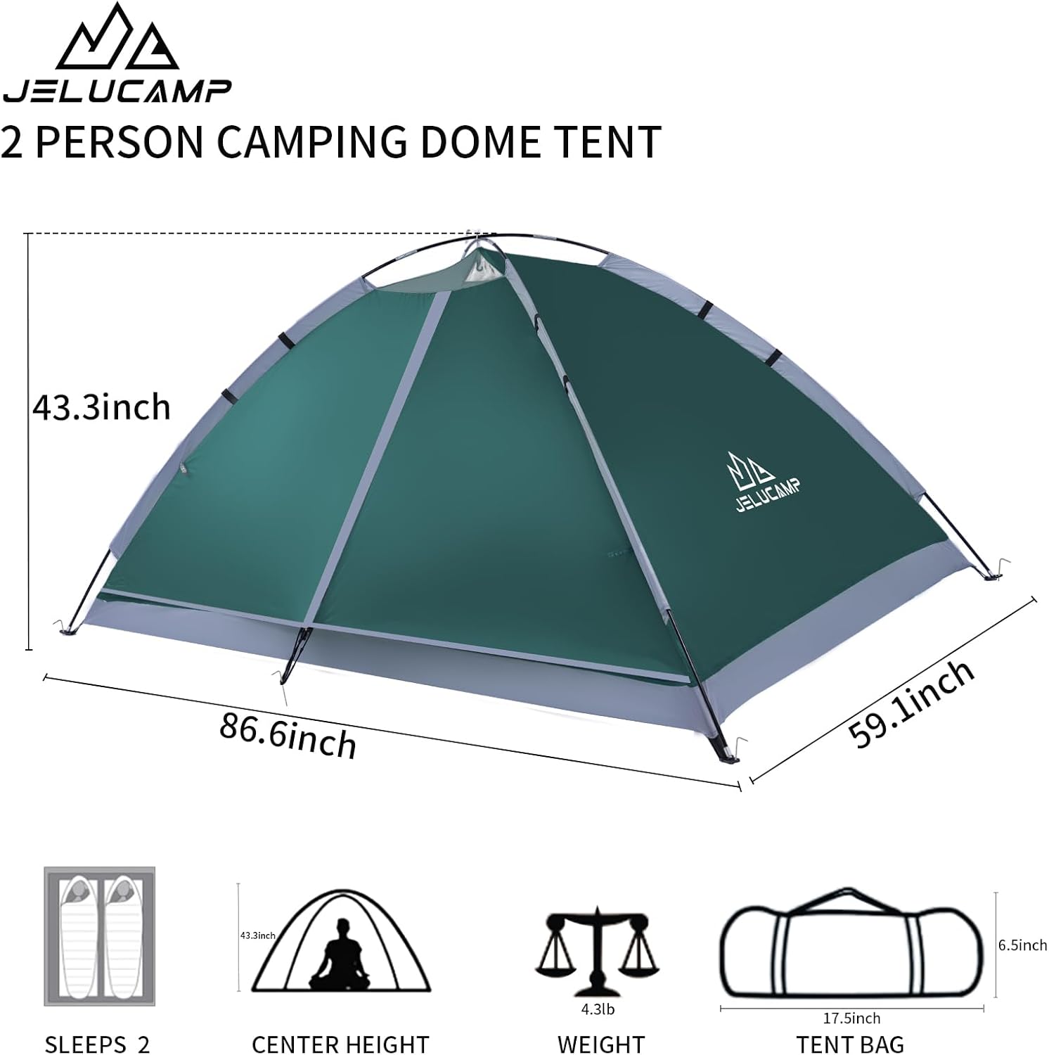 1/2/4/5/6 Person Dome Tents for Camping, Lightweight Portable Backpacking Tent, Small Easy Set Up Outdoor Waterproof Camping Hiking Tent for Adults - Image 2