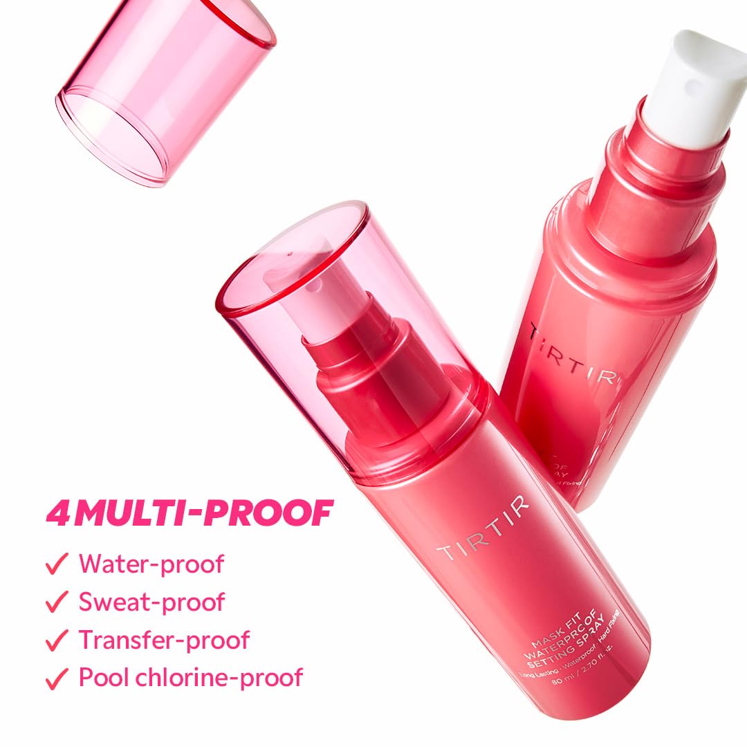TIRTIR Waterproof Setting Spray – 24 Hour Long Lasting Fix, Sweatproof Water Resistant Makeup Finisher – Ethanol Free, Semi Matte Finish for Oily Skin – Korean Makeup Fixer - Image 3