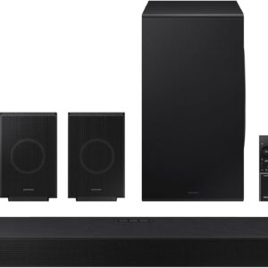 SAMSUNG Q990D 11.1.4ch Soundbar w/Wireless Dolby Atmos Audio, Rear Speaker Included, Q-Symphony, SpaceFit Sound Pro, Adaptive Sound, Game Mode Pro with Alexa Built-in, HW-Q990D/ZA