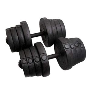 IFGSIWRIJIKWJJEA Adjustable Dumbbell Set 30KG (15KG*2) Black Rubber Chrome Dumbbell