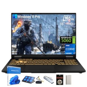 ASUS TUF F16 Gaming Laptop, NVIDIA RTX 5060(8GB GDDR7), Intel 16-Core i7-14650HX, 16″ 165Hz 100% sRGB FHD+ Display, WiFi 6E, Windows 11 Pro, RGB Backlit KB, 32GB DDR5, 1TB SSD, w/Accessories