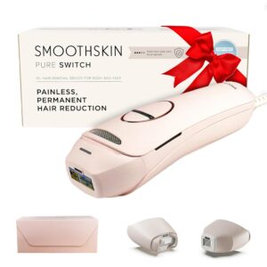 Smoothskin Pure Switch IPL Laser Hair Removal with Sapphire Pro Ice Cooling in Soft Pink, The World’ First 3-in 1 IPL, for Body, Face, Bikini, Alternative to Laser, Corded