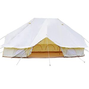 VICIYOO 900D Oxford Cloth Bell Tent, Outdoor Waterproof Yurt Bell Tent, Family Glamping Tents, 4 Season Outdoor Camping Tent, Three Doors and Six Windows, UPF50 UV Resistant