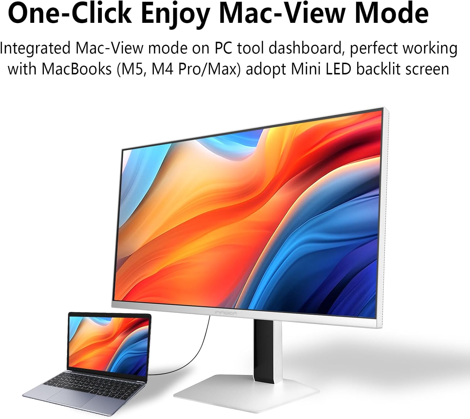 INNOCN 27" 2K QHD 2560 x 1440P 320Hz Monitor, Gaming Console Ready, Mini-LED Precisely Dimming, Monitor for Mac, HDR1000, 1ms, MPCS/ULL, FPS, HDMI 2.1, DP, Speaker, Pivot Adjustable Stand - GA27T1M - Image 5