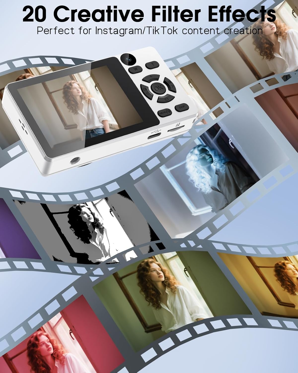 Digital Camera with Front Rear Lens, Autofocus 64MP 4K Camera for Photography with 32GB Card, Portable Compact Point and Shoot Camera for Teens Adult Beginner with Metal Shell, 2000mAh Battery - Image 7