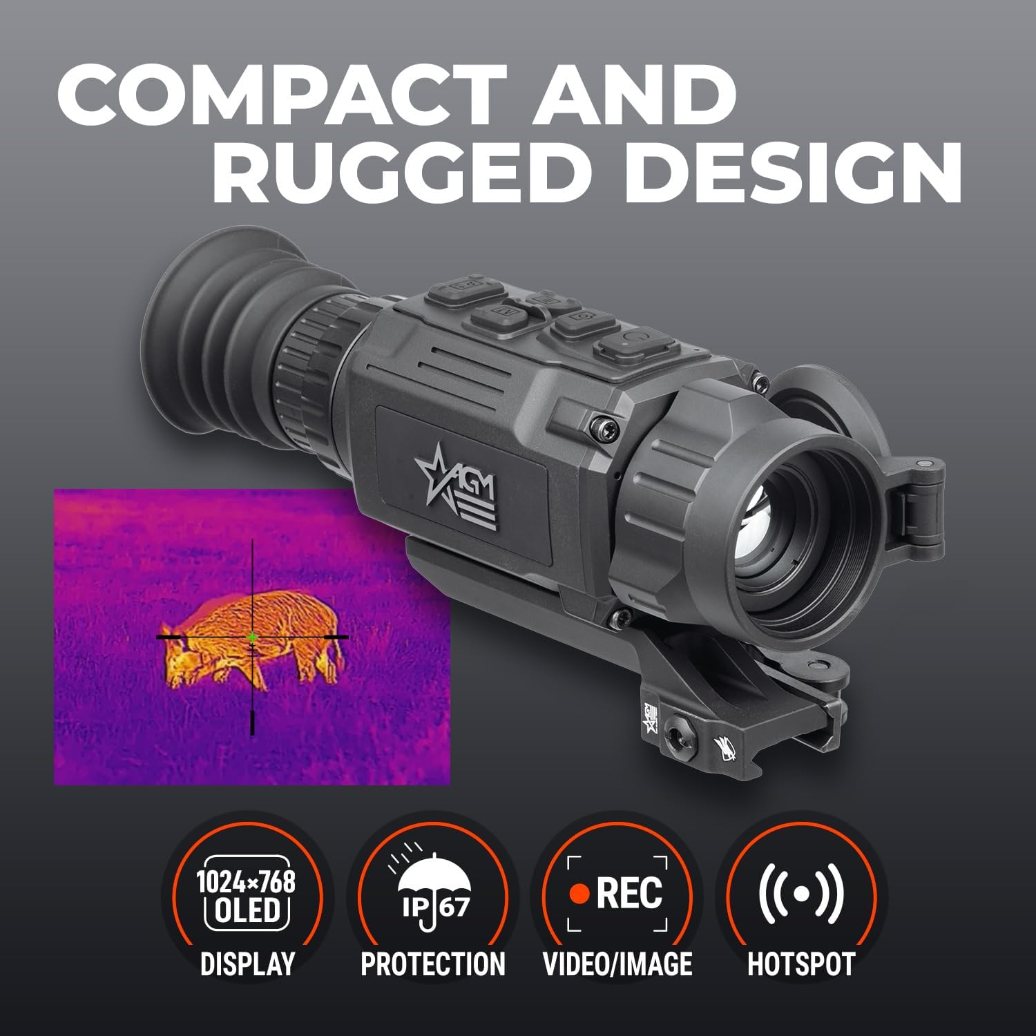 AGM Global Vision Rattler V2 Thermal Imaging Rifle Scope for Hunting. High Resolution Thermal Scope with High Sensitivity Thermal Optics IR Vision riflescope. Waterproof & Durable Design - Image 3