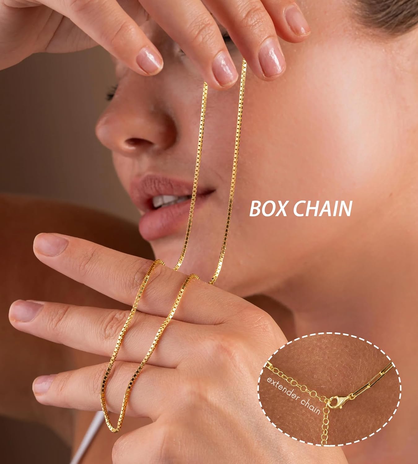 YEEZII Layered Gold Necklaces for Women Trendy, 3 Pcs 14K Gold Plated Choker Paperclip Box Chain Necklace, Stackable Women's Gold Pendant Necklaces Jewelry Set - Image 7