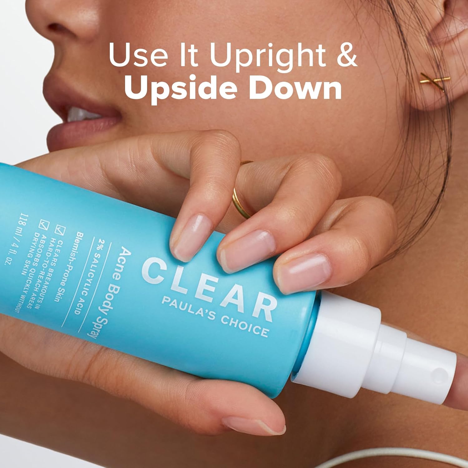 Paula's Choice CLEAR Exfoliating Back & Body Acne Spray, Bacne Spray with 2% BHA Salicylic Acid Back Acne Treatment for Clogged Pores, Blackheads & Breakouts, Alcohol-Free, Fragrance-Free, 4 Fl Oz - Image 3