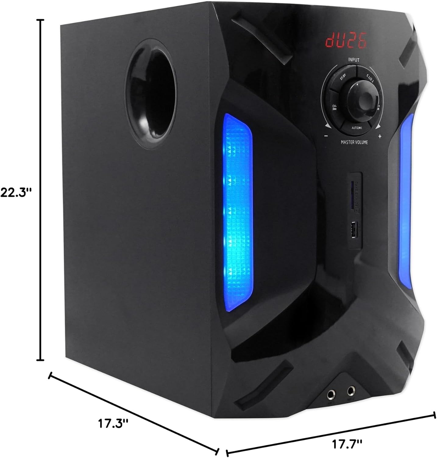 Rockville HTS56 1000W 5.1 Channel Home Theater System, Bluetooth, USB, 8" Subwoofer, LED Light Effects, Remote Control, Optical Input, for Movies, Music & Karaoke - Image 10