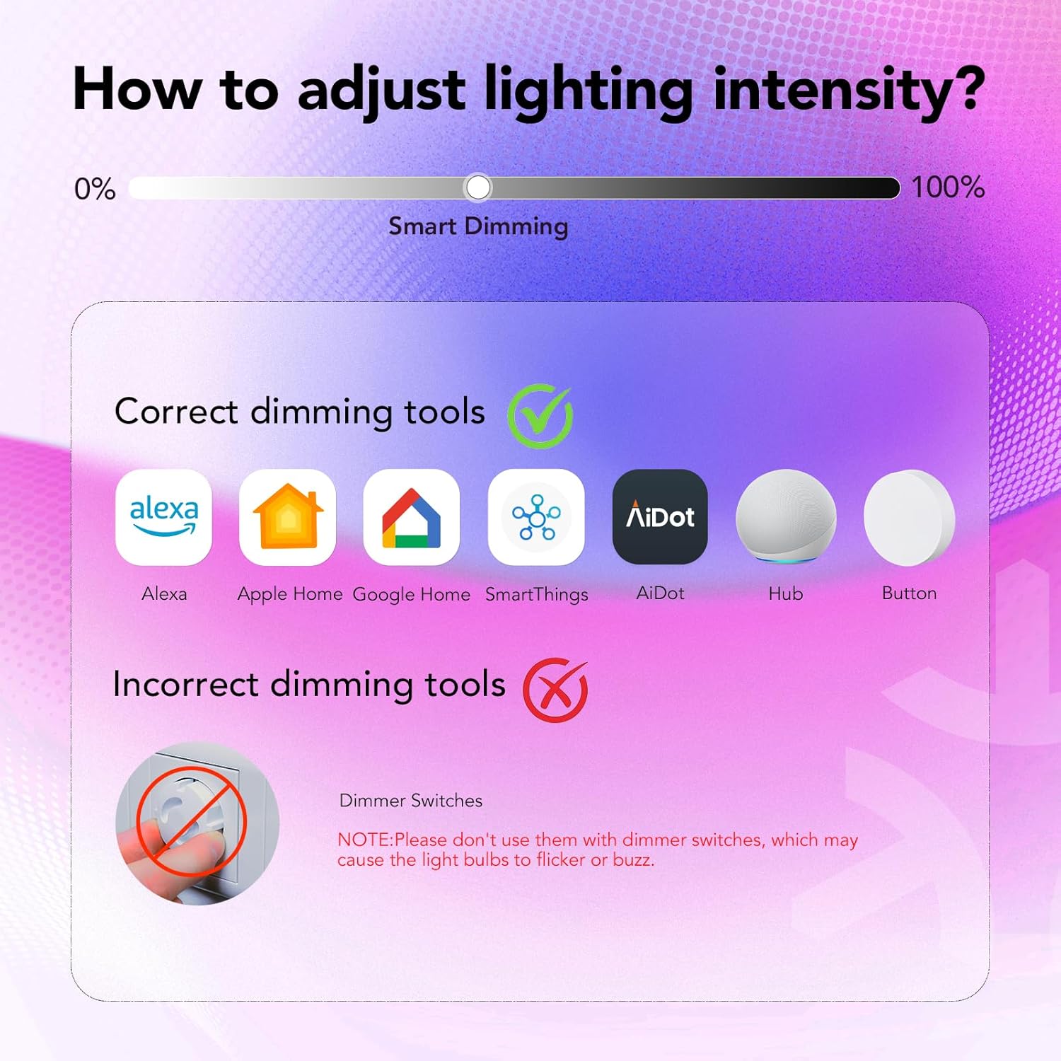 OREiN Matter Smart Light Bulb, Smart Light Bulbs Work with Apple Home, Alexa, Google Home, SmartThings, A19 Color Changing Light Bulbs 2.4Ghz WiFi, 800 Lumens Equivalent 60W 4Pack - Image 8